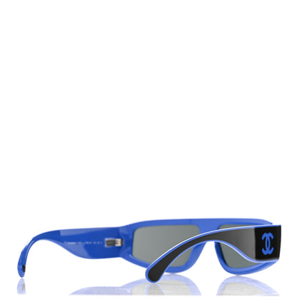 Chanel Acetate Cat Eye Sunglasses 6057 Black Blue 4 of 11