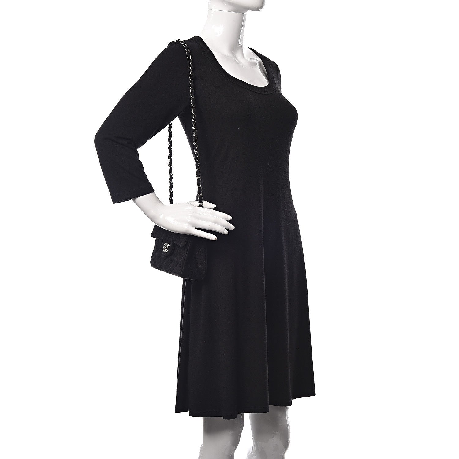 Chanel Jersey Quilted Micro Mini Flap Black 2 of 11