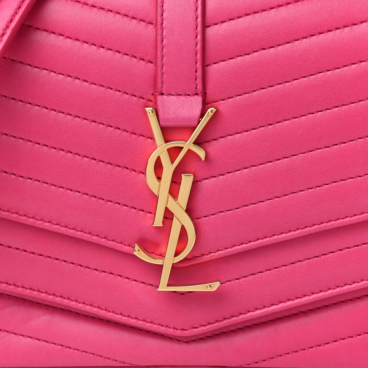 Lambskin Matelasse Chevron Monogram Small Sulpice Bag Fuchsia