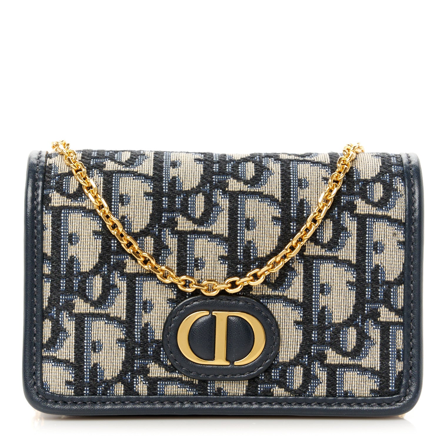 Christian Dior Oblique 30 Montaigne 2-In-1 Pouch Blue 1 of 11