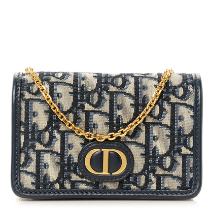 Christian Dior Oblique 30 Montaigne 2-In-1 Pouch Blue 1 of 11