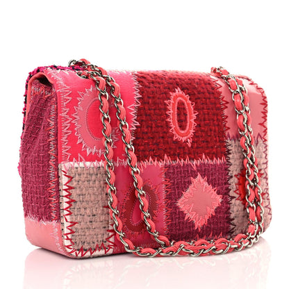Chanel Tweed Patchwork Jumbo Single Flap Pink 3 of 11