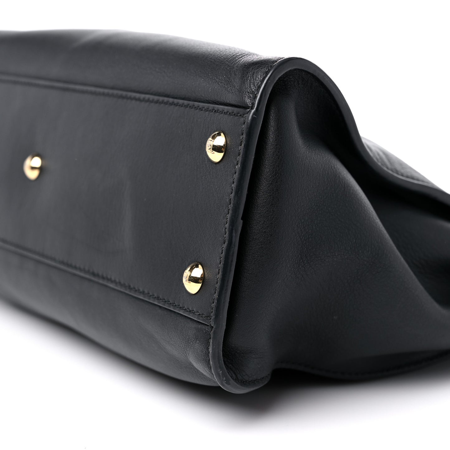 Vitello Seta Shiny Nappa Medium Peekaboo Iconic Satchel Black