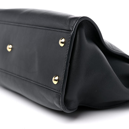 Fendi Vitello Seta Shiny Nappa Medium Peekaboo Iconic Satchel Black 9 of 14