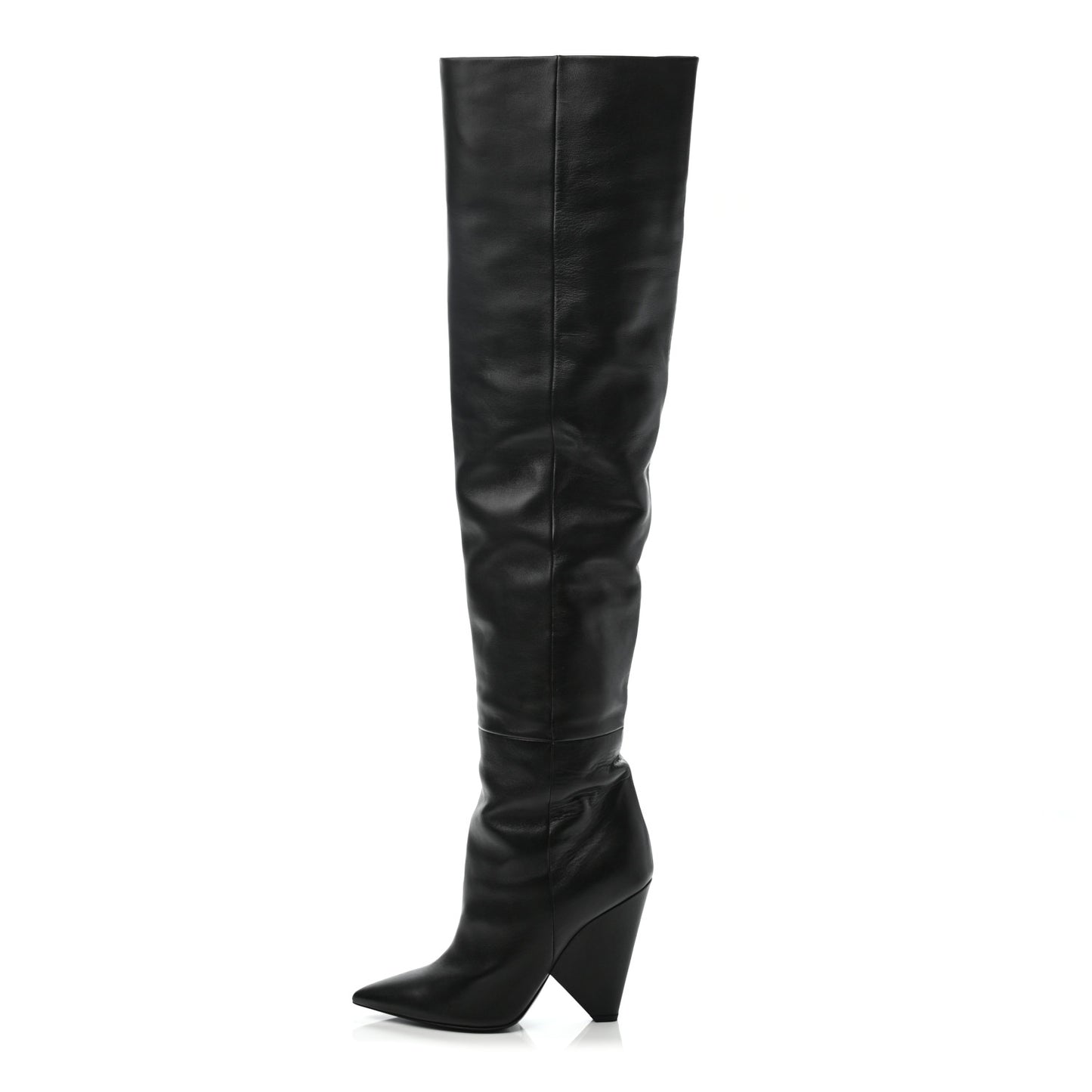 Calfskin Niki 105 Thigh High Boots 38.5 Black