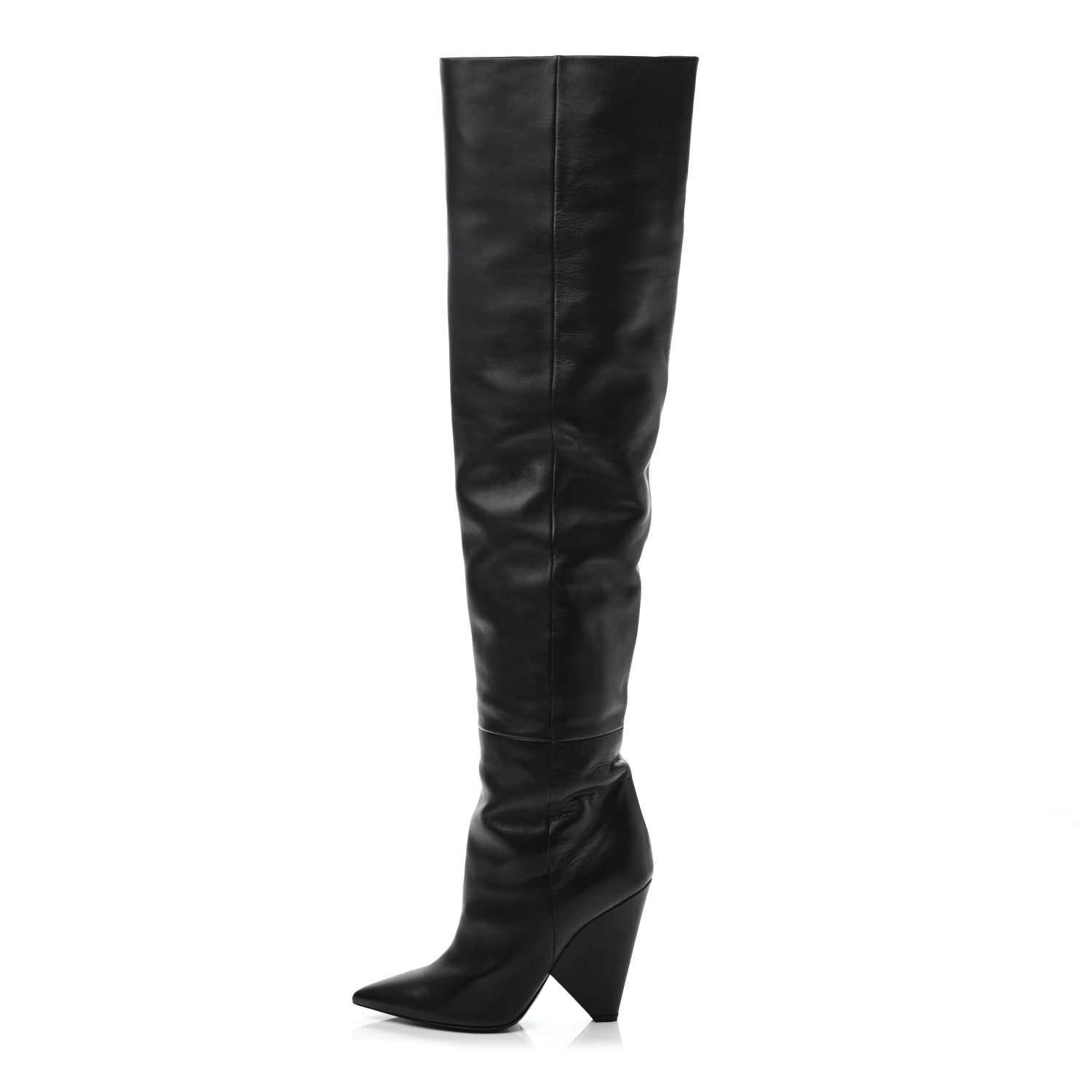 Saint Laurent Calfskin Niki 105 Thigh High Boots 38.5 Black 1 of 7