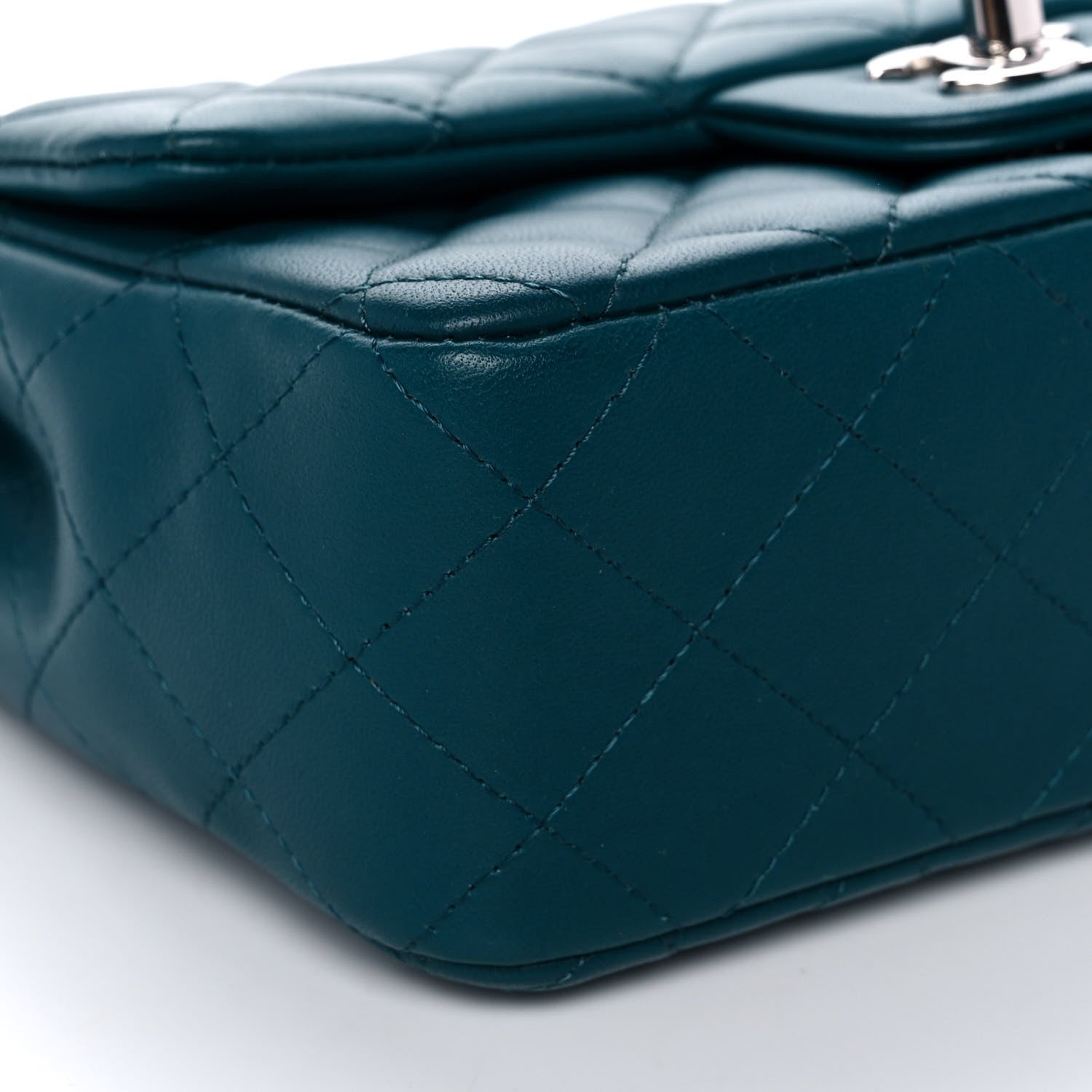 Chanel Lambskin Quilted Mini Rectangular Flap Dark Blue 9 of 15