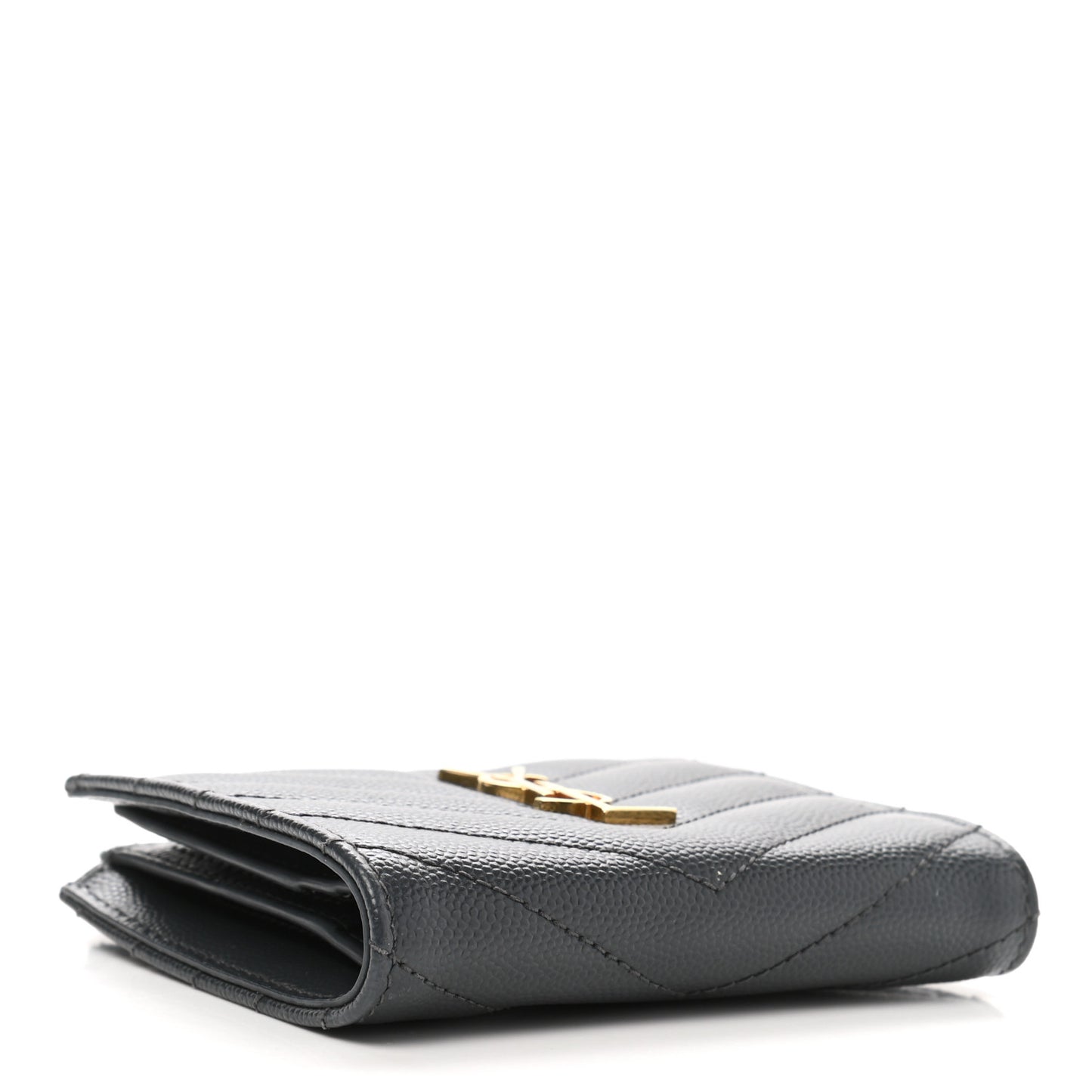 Grain De Poudre Matelasse Chevron Monogram Zipped Card Case Dark Smog