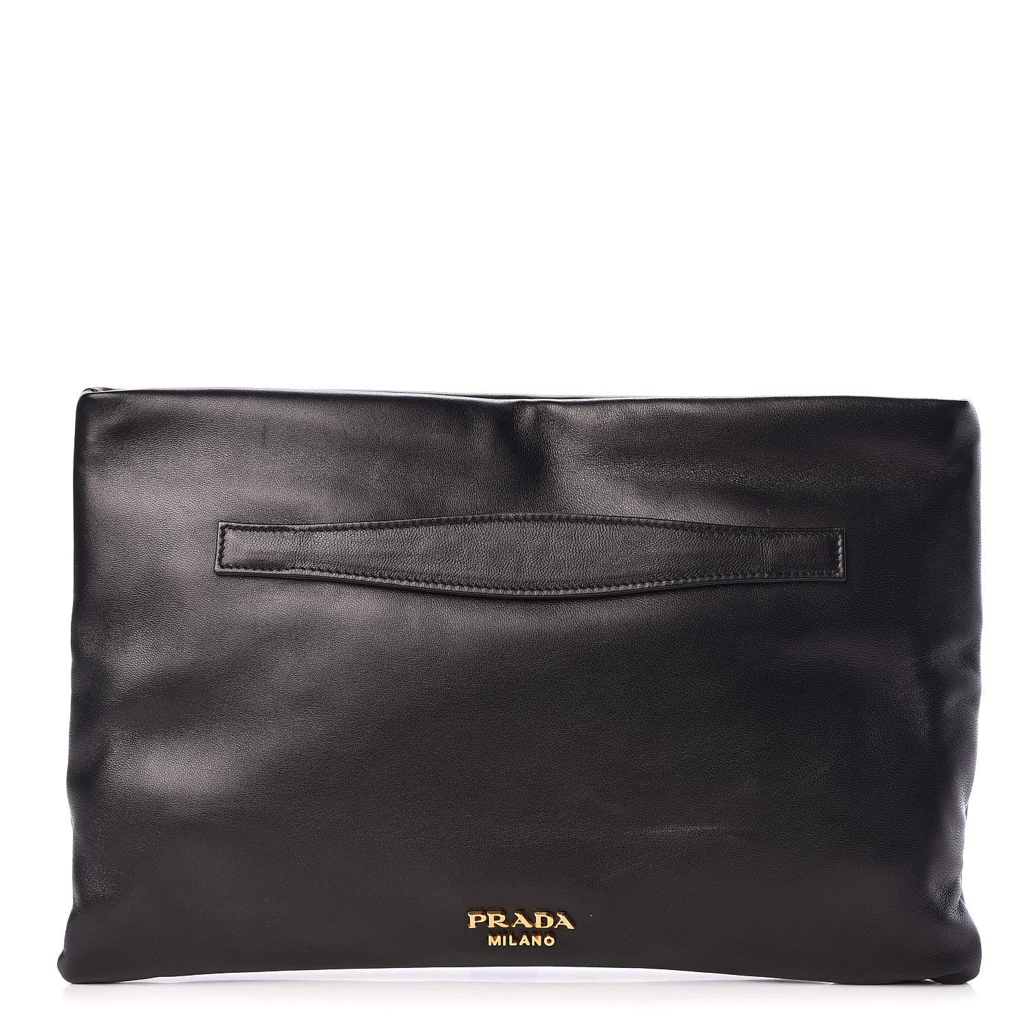 Prada Soft Calf Clutch Black 1 of 12