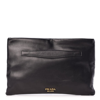 Prada Soft Calf Clutch Black 1 of 12