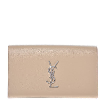 Saint Laurent Grain De Poudre Classic Kate Monogram Clutch Nude Powder 1 of 7