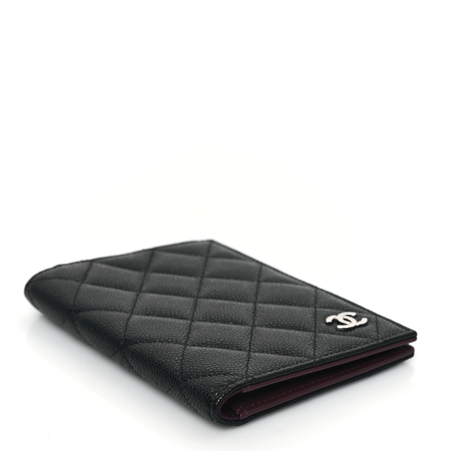 Caviar Quilted Passport Holder Black