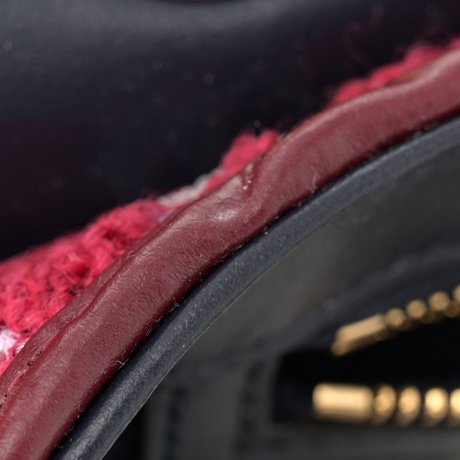 Gucci Wool Boucle Tweed Medium GG Marmont Shoulder Bag Blue Rosso Ancora 11 of 11