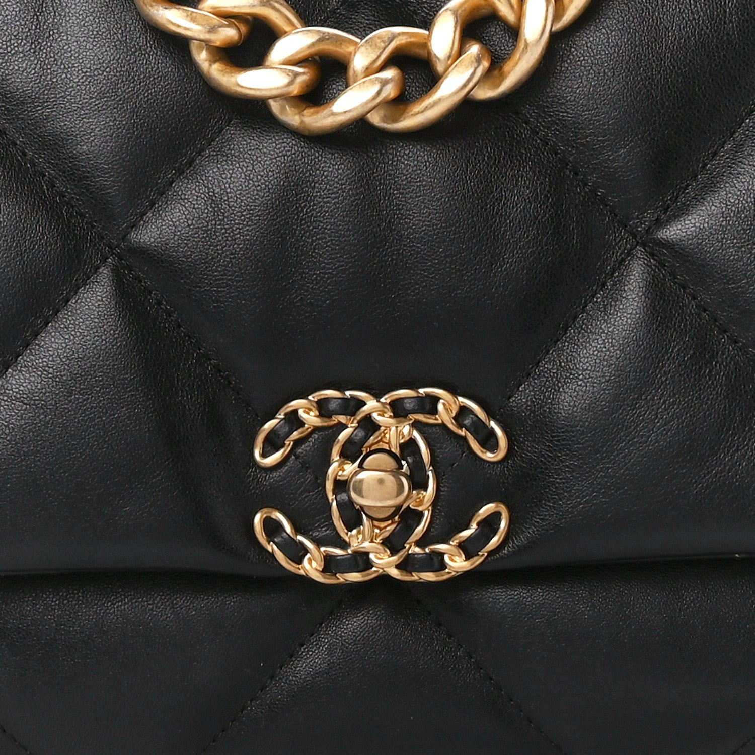 Chanel Goatskin Quilted Maxi Chanel 19 Flap Black 7 of 9