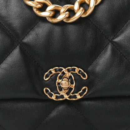 Chanel Goatskin Quilted Maxi Chanel 19 Flap Black 7 of 9