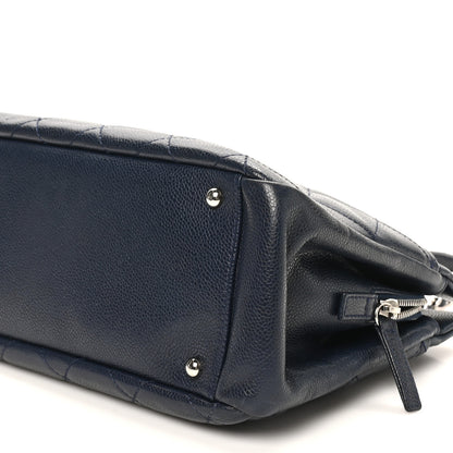 Chanel Caviar Quilted Timeless CC Soft Tote Navy Blue 10 of 10