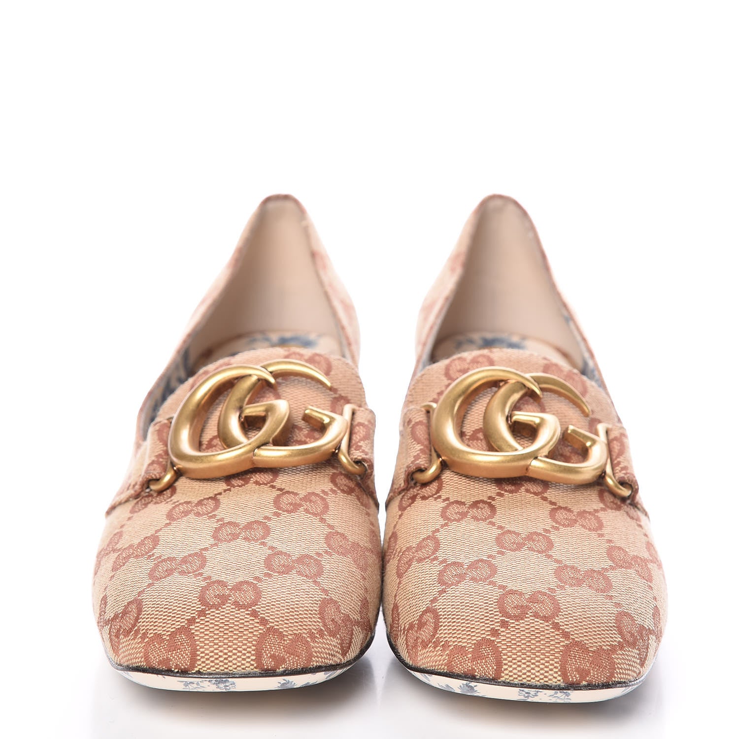 Gucci Monogram GG Victoire 55mm Loafer Pumps 39.5 Beige Ruggine 2 of 10