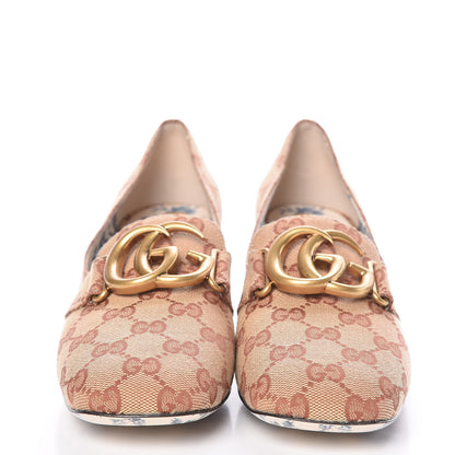 Gucci Monogram GG Victoire 55mm Loafer Pumps 39.5 Beige Ruggine 2 of 10