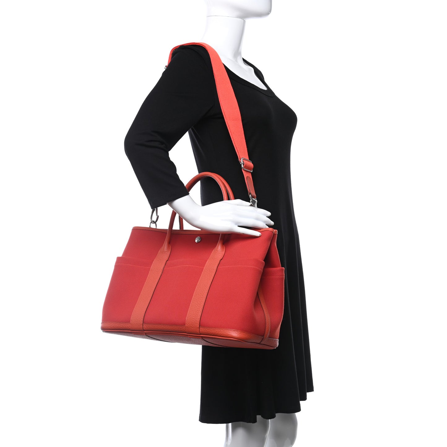 Toile Militaire Vache Country Garden Party Pockets 36 MM Tote Rouge Tomate Capucine