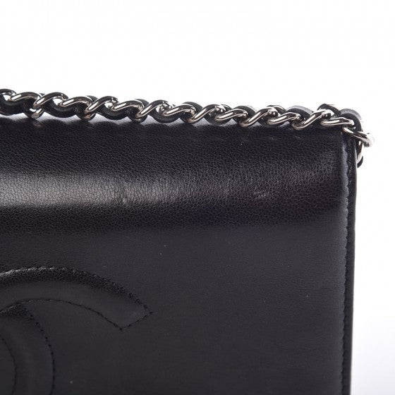 Chanel Lambskin Timeless CC Wallet On Chain WOC Black 20 of 29