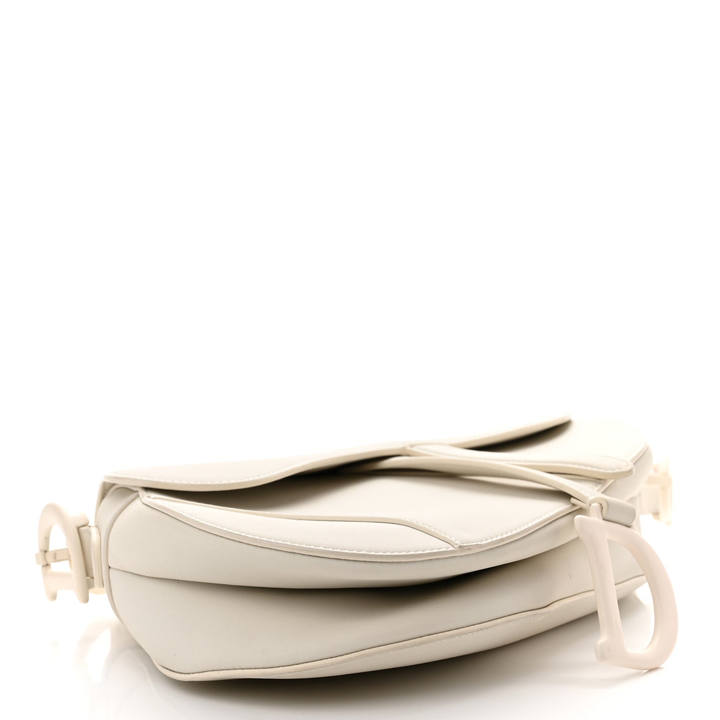 Ultra Matte Calfskin Saddle Bag Off White