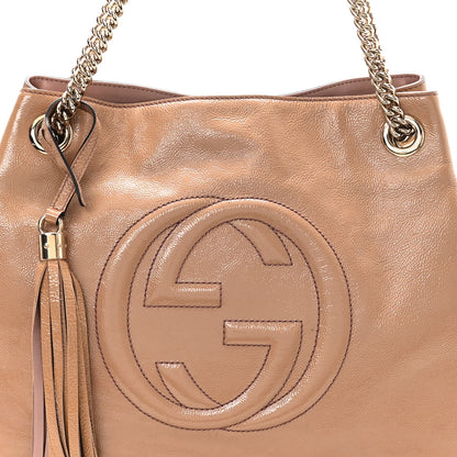 Gucci Vernice Naplack Medium Soho Chain Shoulder Bag Dark Cipria 8 of 12