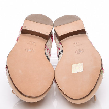 Chanel Tweed Calfskin Cap Toe Ballerina Flats 39.5 Beige Multicolor 5 of 7