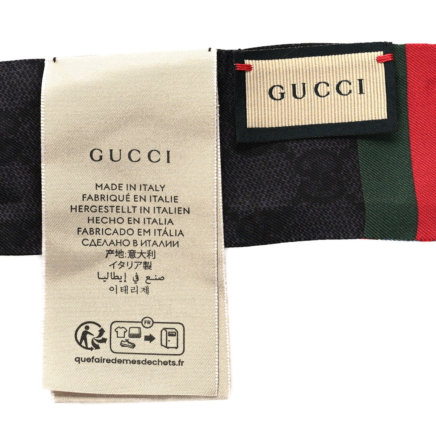 Silk Twill GG Monogram Floral Print Neck Bow Scarf Black Multicolor