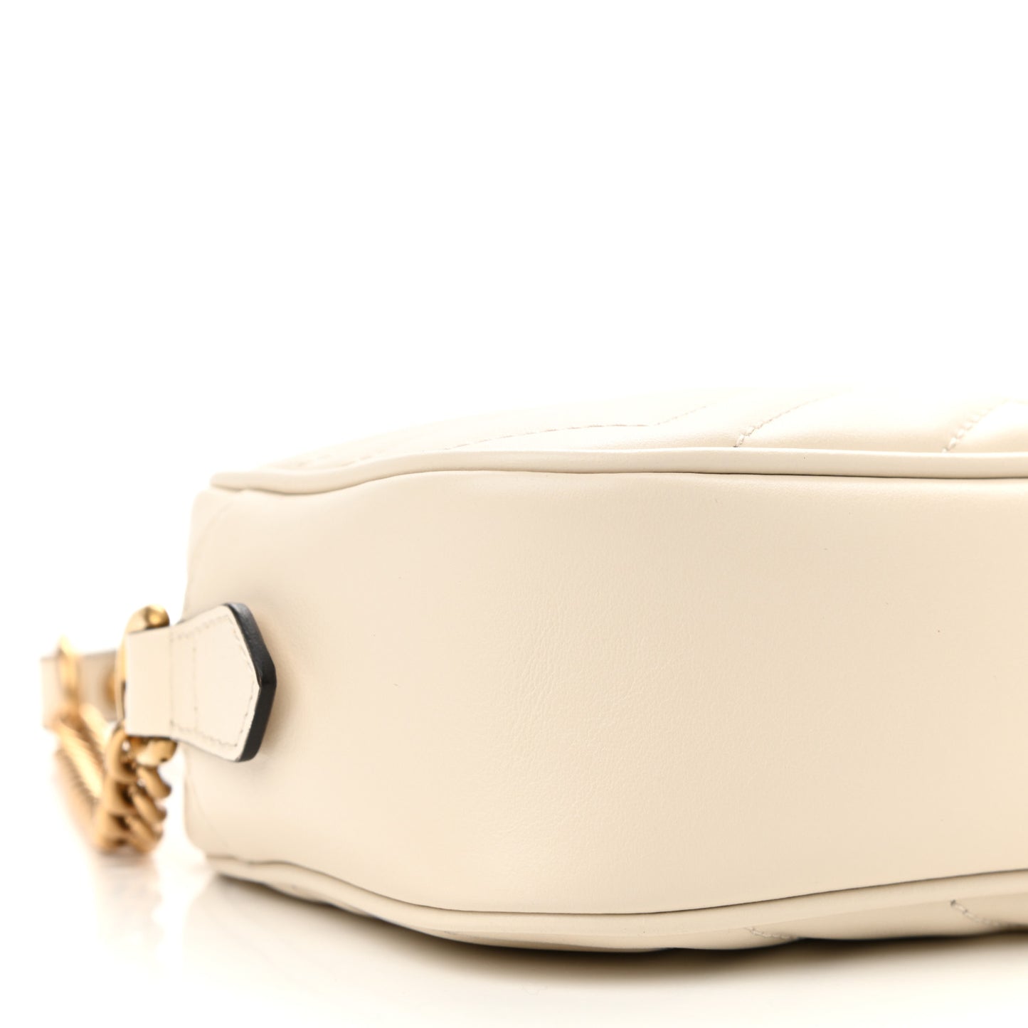 Calfskin Matelasse Mini GG Marmont Chain Shoulder Bag White
