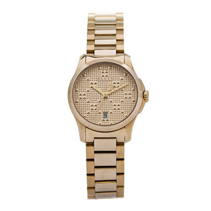 Gucci Stainless Steel 27mm G-Timeless Diamante Quartz Watch Gold 1 of 5