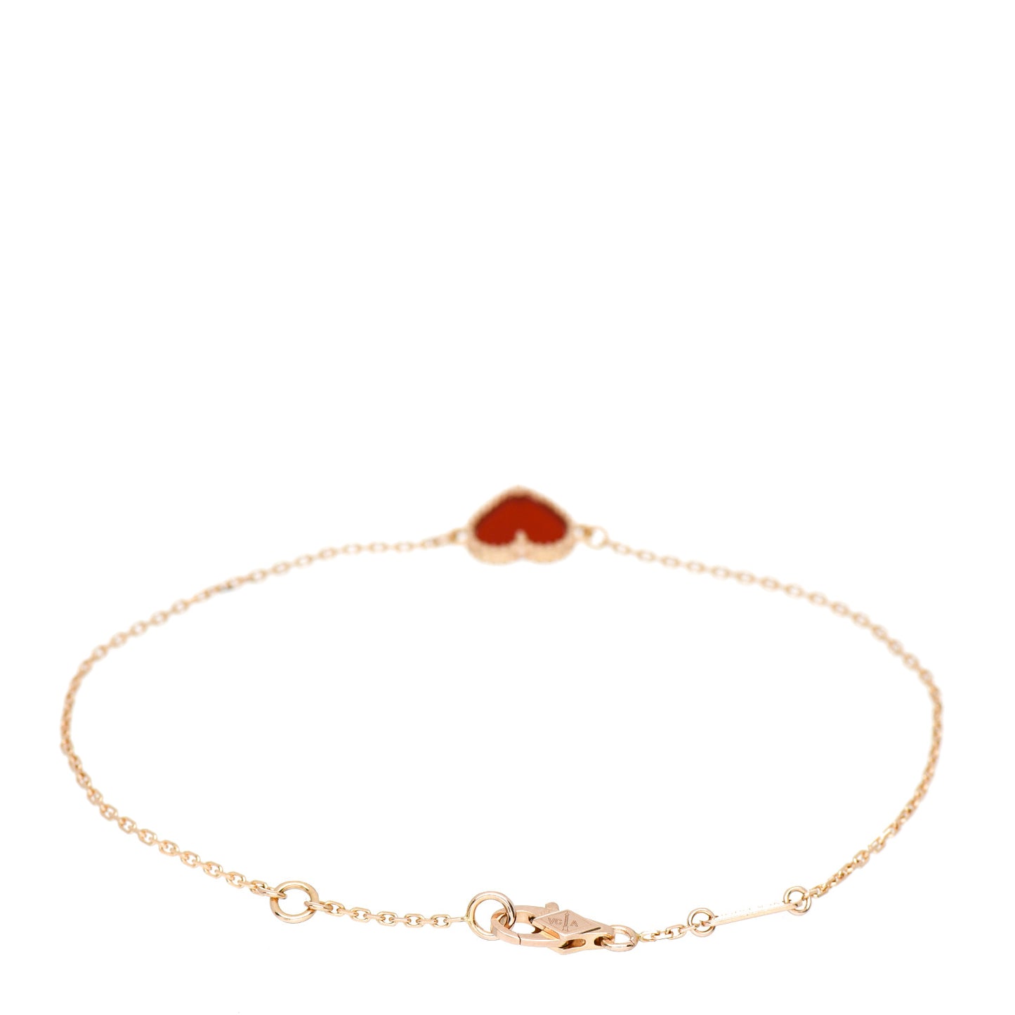 18K Rose Gold Carnelian Sweet Alhambra Heart Bracelet