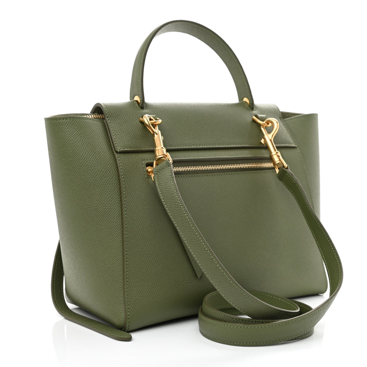 Grained Calfskin Micro Belt Bag Army Green