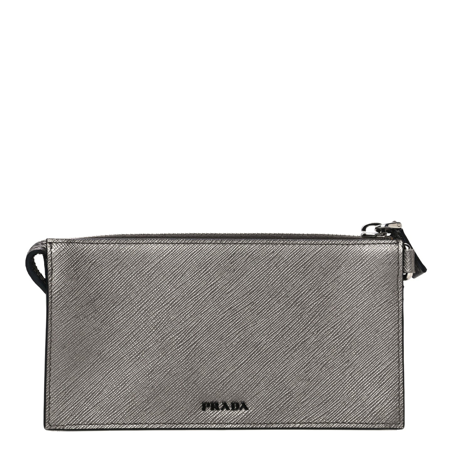 Metallic Saffiano Phone Pouch Fumo Mordore