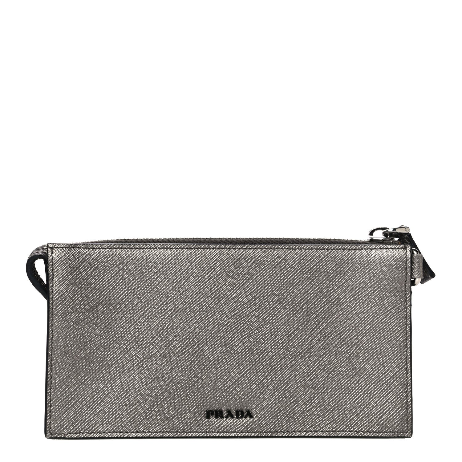 Prada Metallic Saffiano Phone Pouch Fumo Mordore 1 of 10