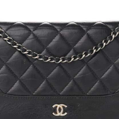 Chanel Aged Calfskin Quilted Gabrielle Wallet On Chain WOC Black 9 of 16