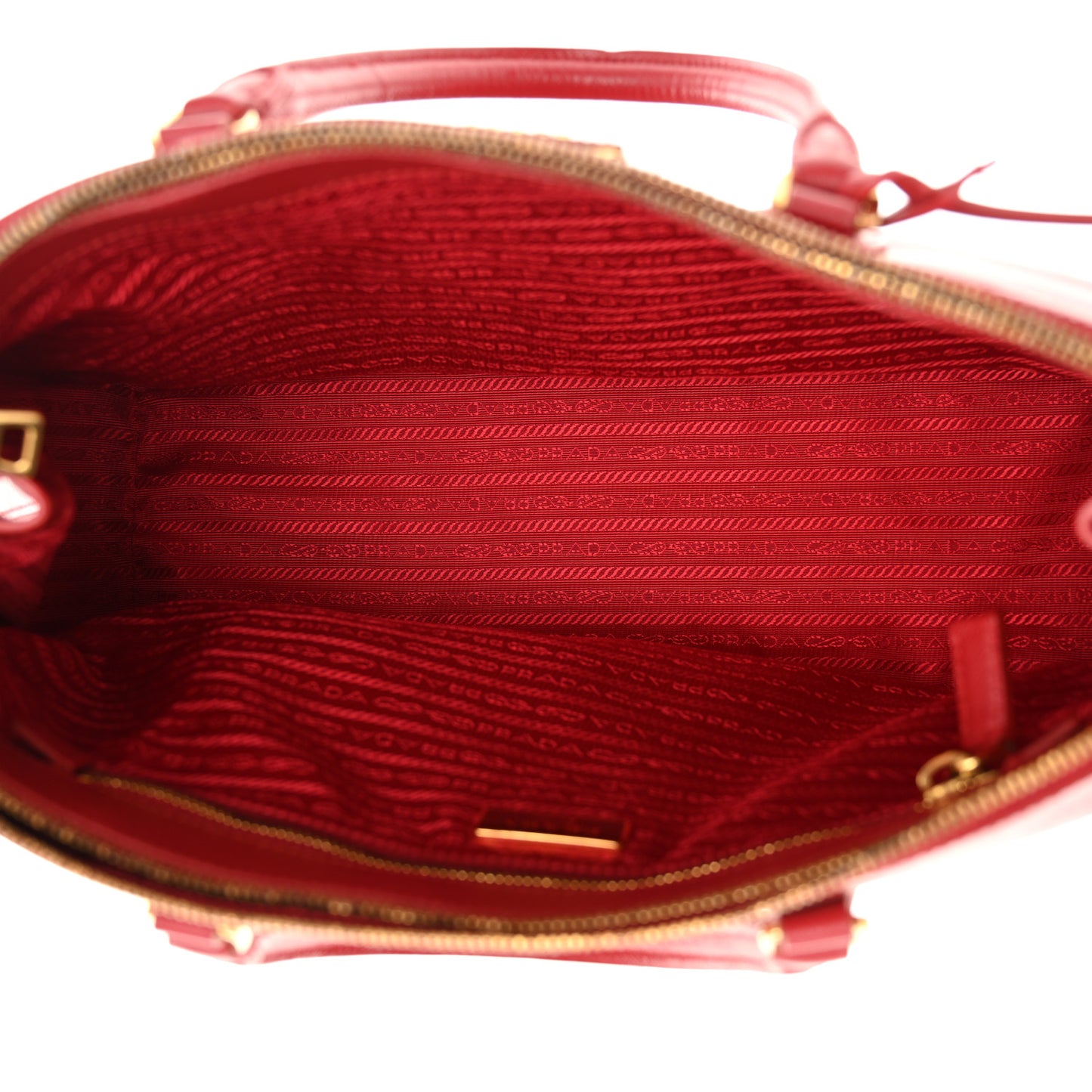 Saffiano Lux Large Galleria Double Zip Tote Fuoco