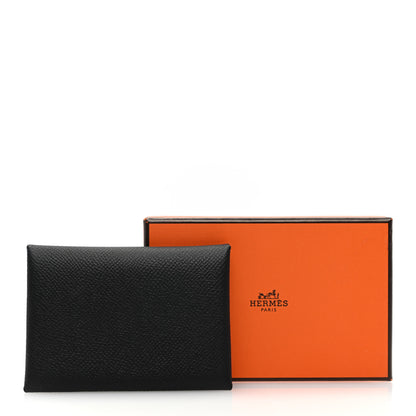 Hermes Epsom Calvi Duo Card Case Black 8 of 8