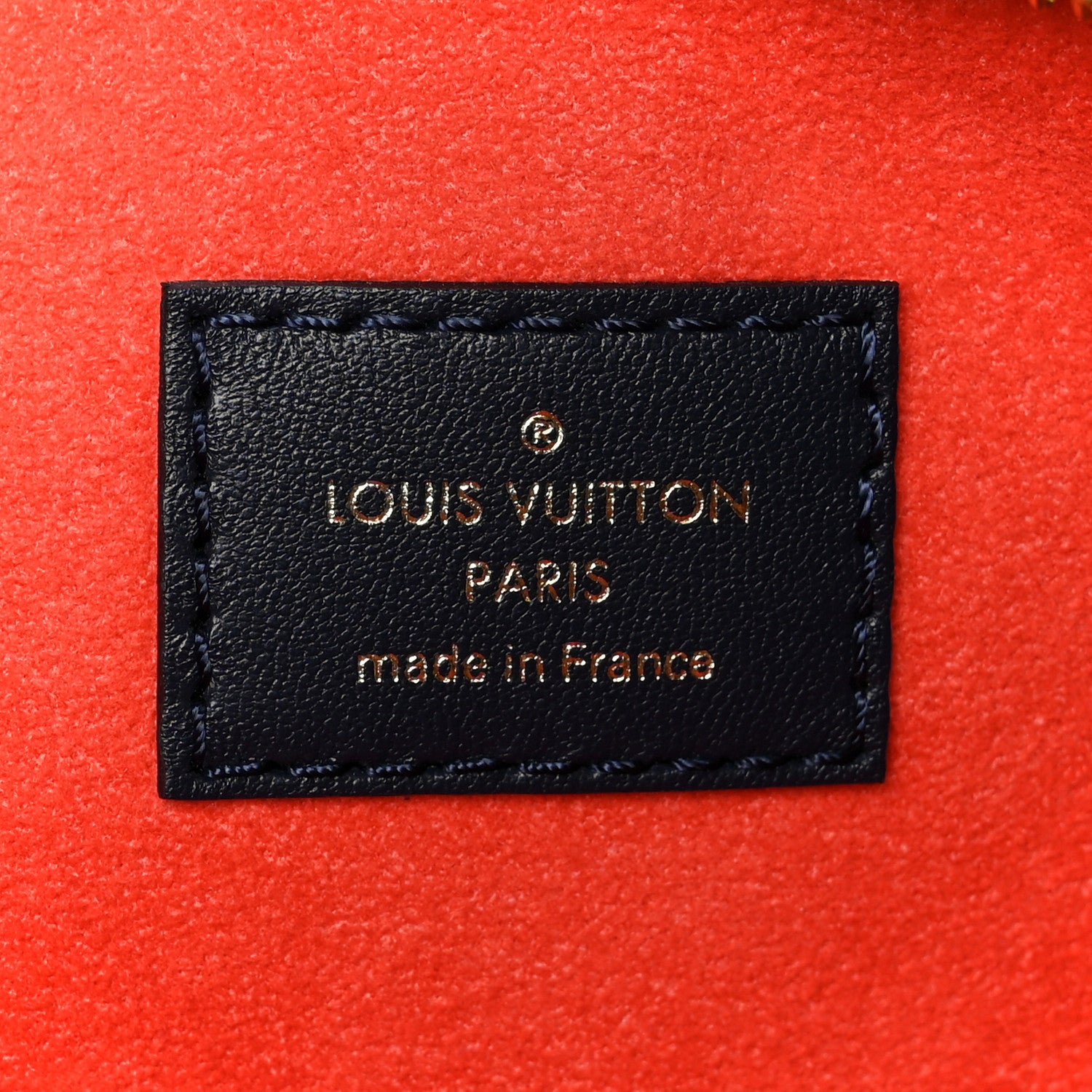 Louis Vuitton Lambskin Embossed Monogram LV Garden Coussin MM Navy Blue 8 of 12