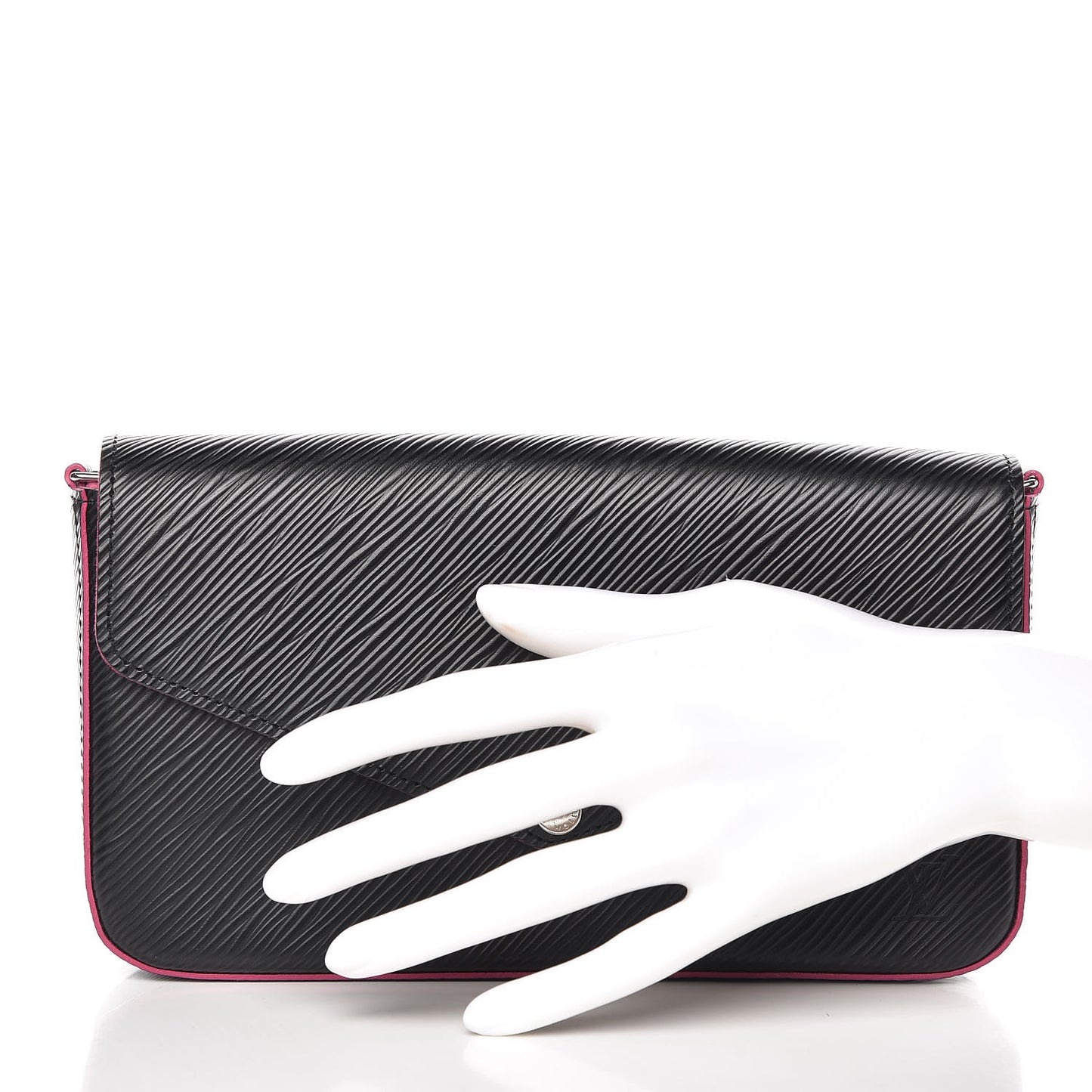 Epi Pochette Felicie Black Hot Pink