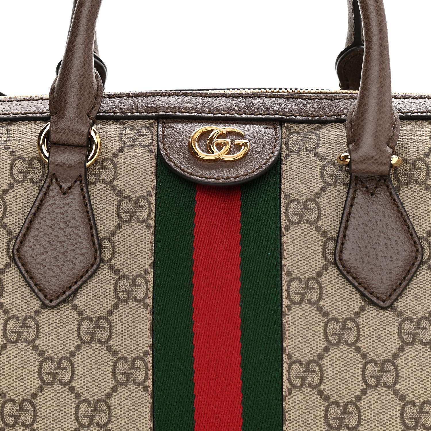 Gucci GG Supreme Monogram Web Medium Ophidia Boston Brown 10 of 10