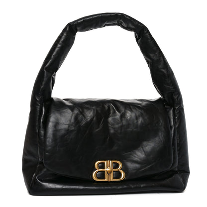 Balenciaga Calfskin Quilted Monaco Sling Shoulder Bag Black Black 1 of 9