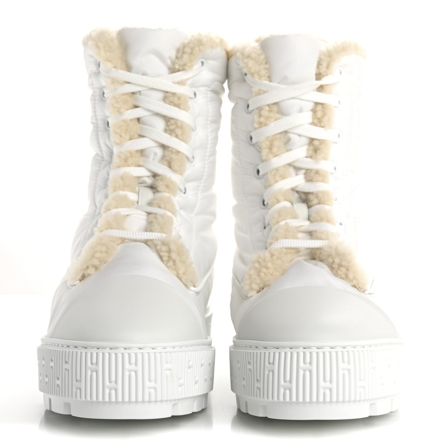 Hermes Parachute Shearling Fresh Ankle Boots 39.5 White Ecru 3 of 10