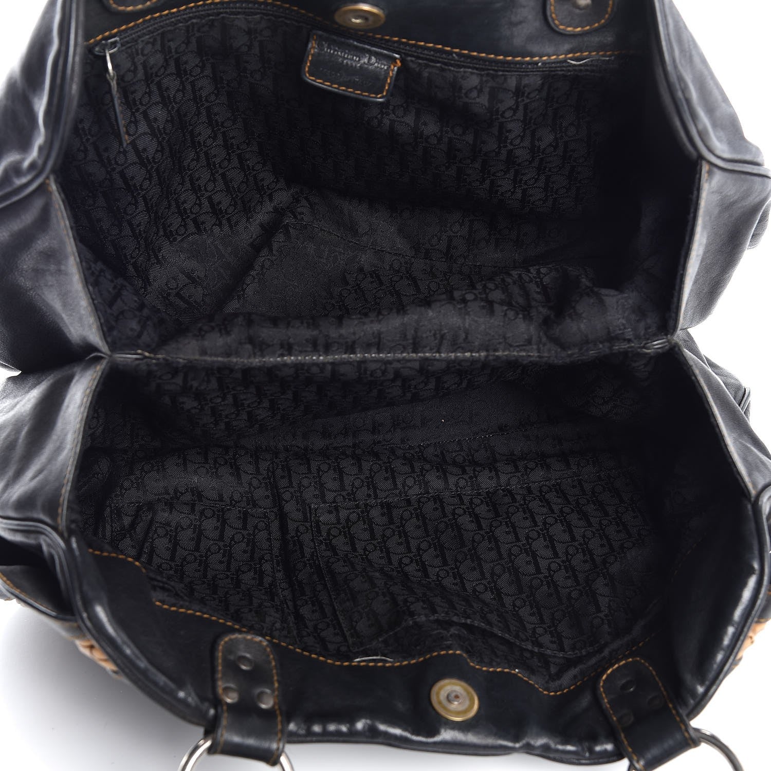 Christian Dior Calfskin Medium Gaucho Double Saddle Bag Black 5 of 12