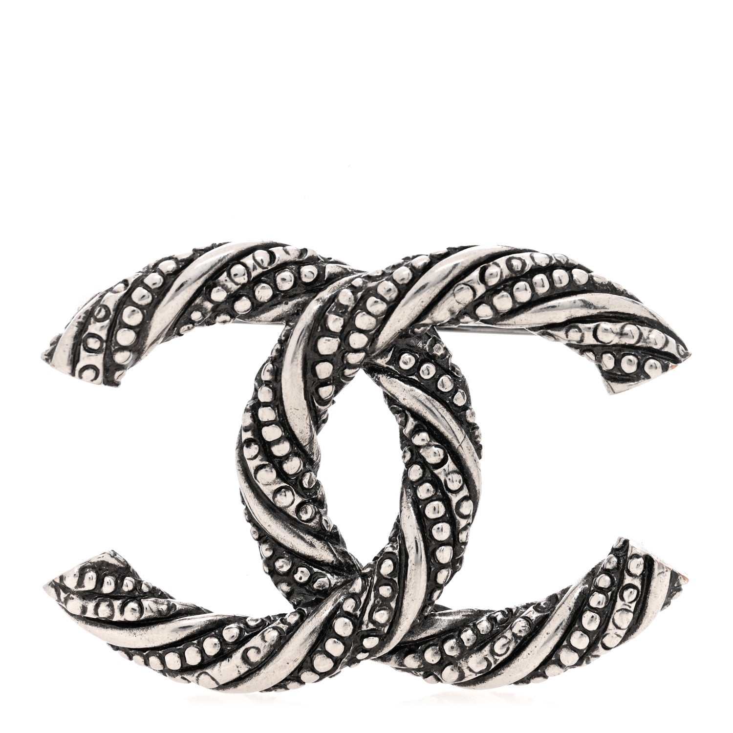 Chanel Ruthenium Twisted CC Brooch 1 of 3