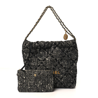 Chanel Tweed Quilted Chanel 22 Black Ecru 1 of 11