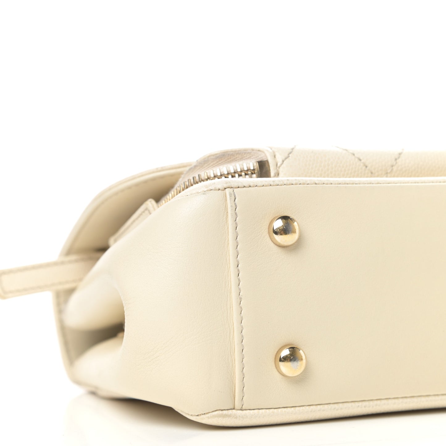 Caviar Quilted Small Business Affinity Flap White