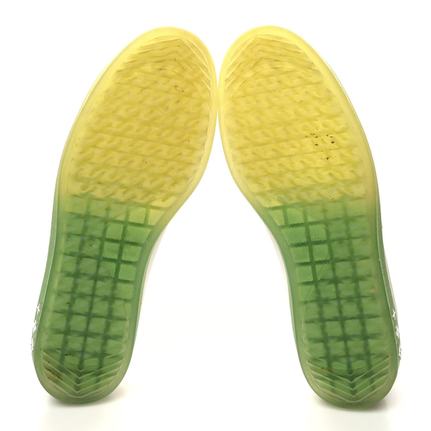 Calfskin Mens Luxembourg Samothrace Sneakers 10 White Yellow Green