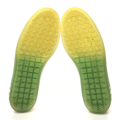 Louis Vuitton Calfskin Mens Luxembourg Samothrace Sneakers 10 White Yellow Green 5 of 10