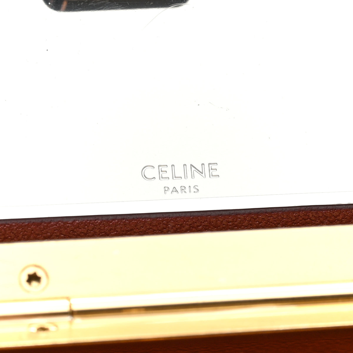 Glossy Lambskin Vanity Frame Rectangle Bag  Creamy White