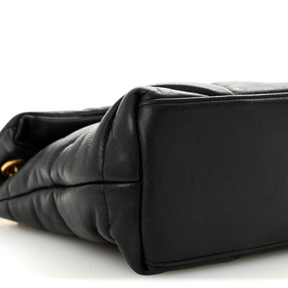 Saint Laurent Lambskin Quilted Small Loulou Puffer Monogram Chain Satchel Black 9 of 10